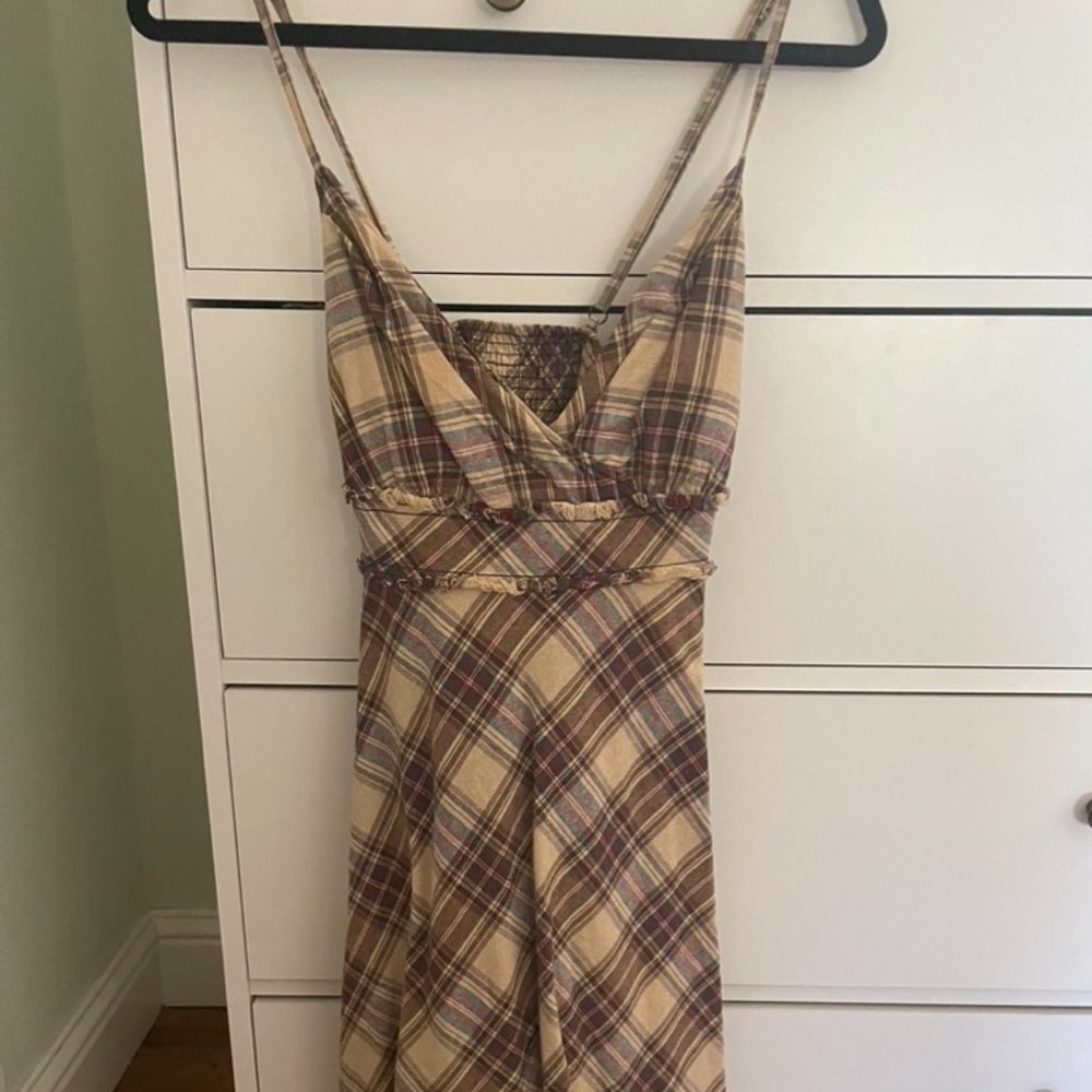 Free People Strappy Plaid Dress - Size 12